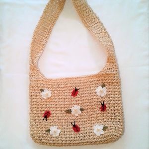 Cappelli Straworld Ladybug Small Hobo Purse